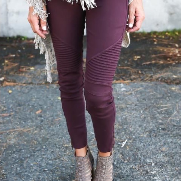 Impressions Pants - Plum Moto Leggings